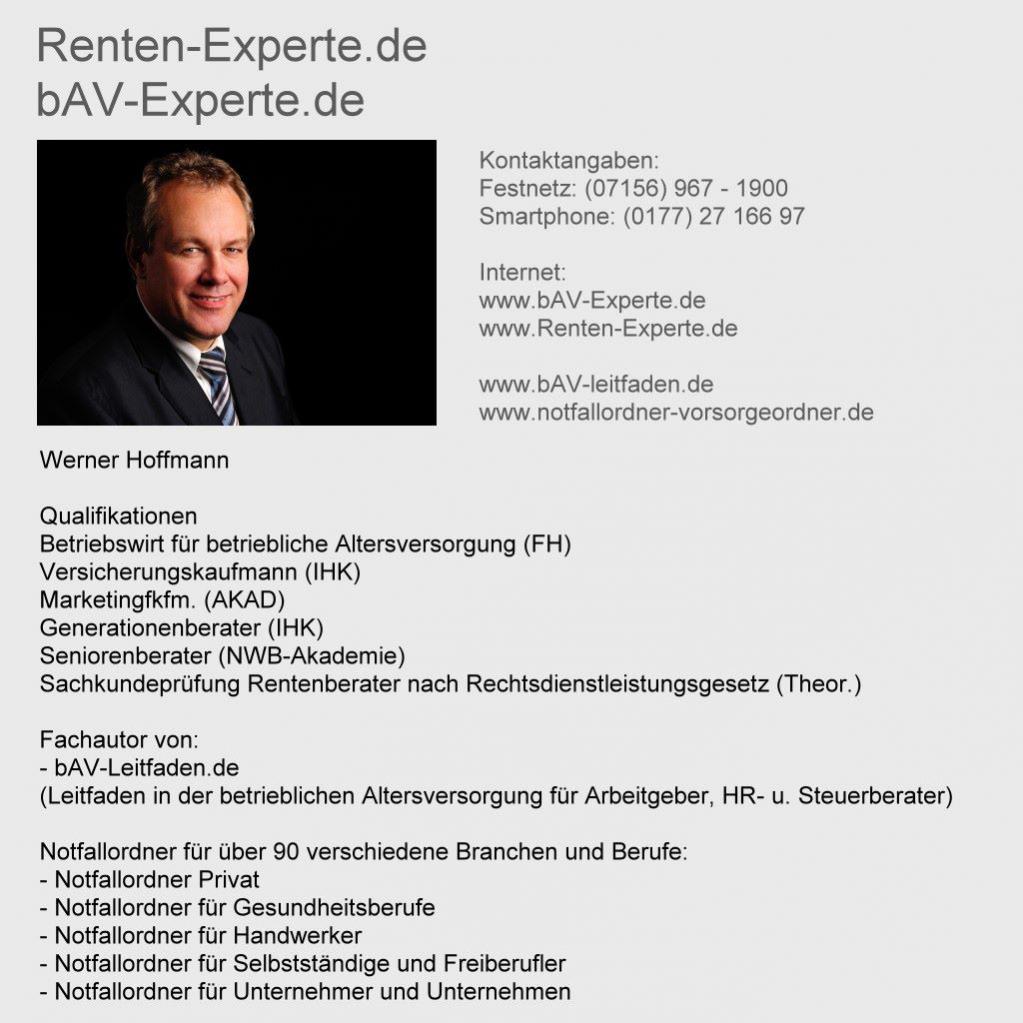 Rentenexperte - Rentenfachann Werner Hoffmann